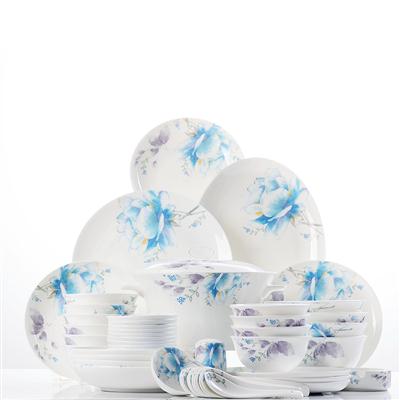 草大逼网站48头聆听花开骨瓷礼品餐具套装